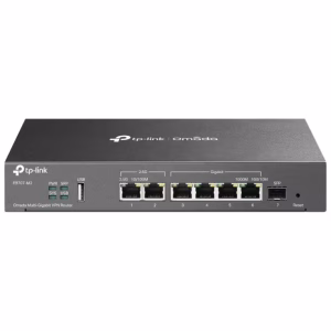 Gateway VPN Multi-Gigabit Omada con 2 puertos 2.5 Gbps RJ45 (WAN/WAN/LAN), 5 puertos Gigabit WAN/LAN y Load Balancing en hasta 6 puertos WAN.